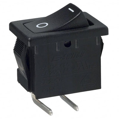 R1966ABLKBLKGR by E-Switch - ROCKER SWITCH SPST 15A 125V