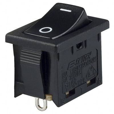 R1966ABLKBLKGS by E-Switch - ROCKER SWITCH SPST 15A 125V