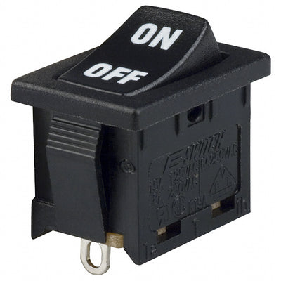 R1966ABLKBLKIS by E-Switch - ROCKER SWITCH SPST 15A 125V