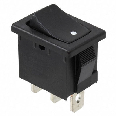 R1966CBLKBLKAF by E-Switch - ROCKER SWITCH SPDT 15A 125V