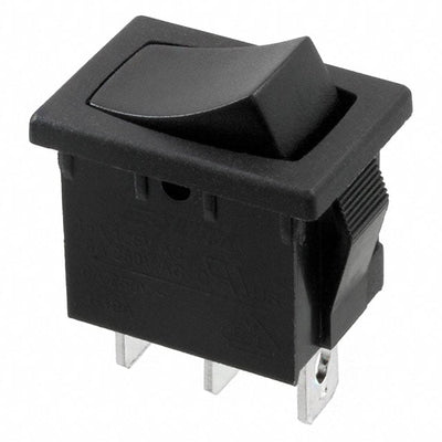 R1966CBLKBLKEF by E-Switch - ROCKER SWITCH SPDT 15A 125V