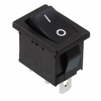 R1966CBLKBLKFF by E-Switch - ROCKER SWITCH SPDT 15A 125V