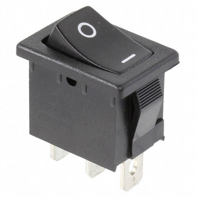 R1966CBLKBLKGF by E-Switch - ROCKER SWITCH SPDT 15A 125V