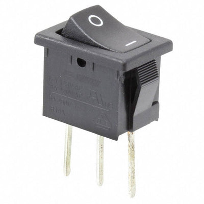R1966CBLKBLKGP by E-Switch - ROCKER SWITCH SPDT 15A 125V