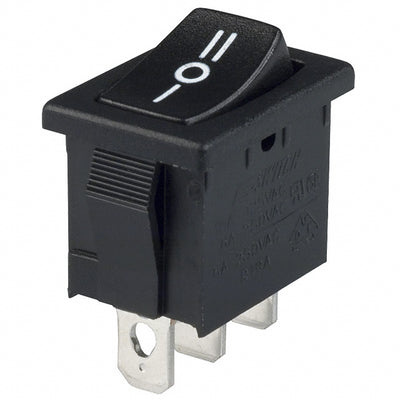 R1966DBLKBLKCF by E-Switch - ROCKER SWITCH SPDT 15A 125V