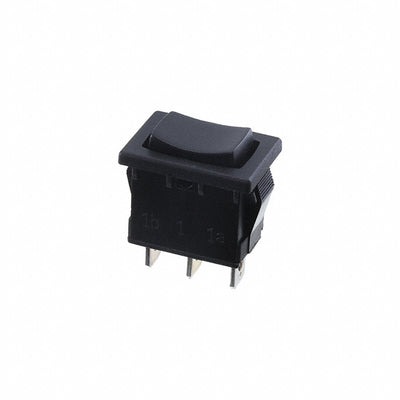 R1966DBLKBLKEF by E-Switch - ROCKER SWITCH SPDT 15A 125V