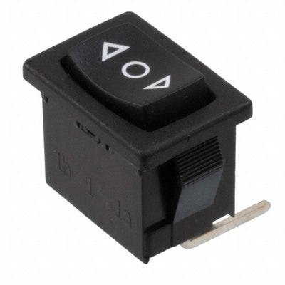 R1966DBLKBLKHR by E-Switch - ROCKER SWITCH SPDT 15A 125V