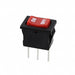 R1966DBLKREDIP by E-Switch - ROCKER SWITCH SPDT 15A 125V