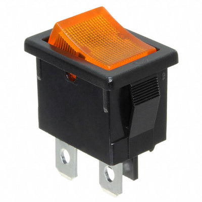 R1973ABLKYILEF1 by E-Switch - ROCKER SWITCH SPST 9A 125V