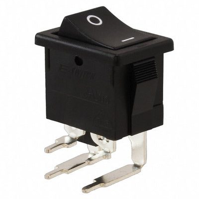 R1973BBLKBLKGR0 by E-Switch - ROCKER SWITCH DPST 9A 125V