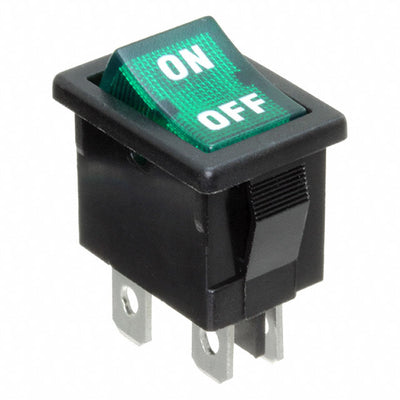 R1973BBLKGILIF1 by E-Switch - ROCKER SWITCH DPST 9A 125V