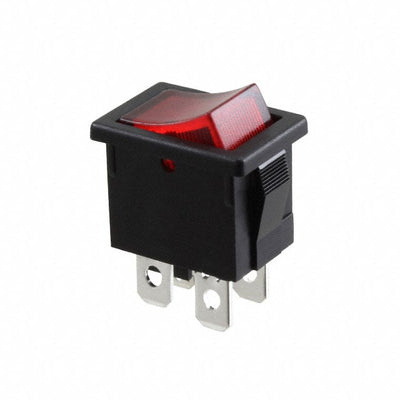R1973BBLKRILEF4 by E-Switch - ROCKER SWITCH DPST 9A 125V