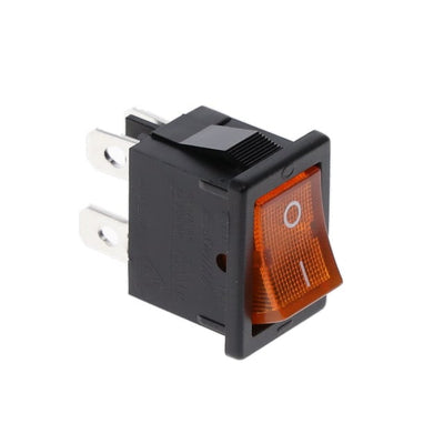R1973BBLKYELFF2 by E-Switch - ROCKER SWITCH DPST 9A 125V