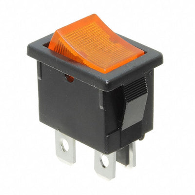R1973BBLKYILEF3 by E-Switch - ROCKER SWITCH DPST 9A 125V