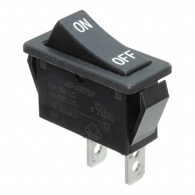R4ABLKBLKIF0 by E-Switch - ROCKER SWITCH SPST 20A 125V
