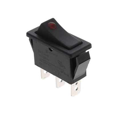 R4BBLKBLKREDEF4 by E-Switch - ROCKER SWITCH SPST 20A 125V