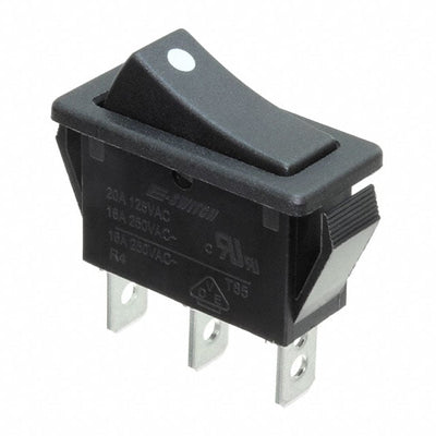 R4CBLKBLKAF0 by E-Switch - ROCKER SWITCH SPDT 20A 125V