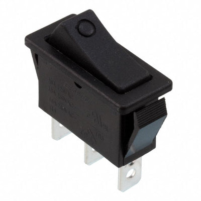 R4EBLKBLKEF0 by E-Switch - ROCKER SWITCH SPDT 20A 125V