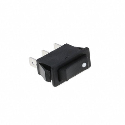 R4GBLKBLKAF0 by E-Switch - ROCKER SWITCH SPDT 15A 125V