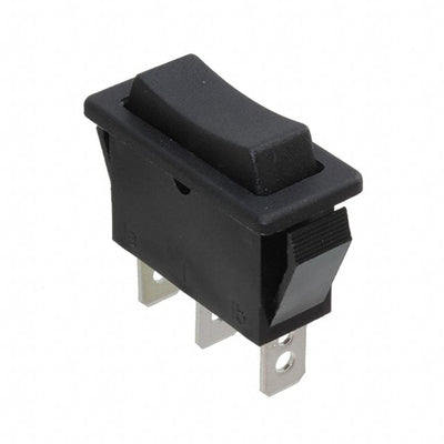 R4GBLKBLKEF0 by E-Switch - ROCKER SWITCH SPDT 15A 125V
