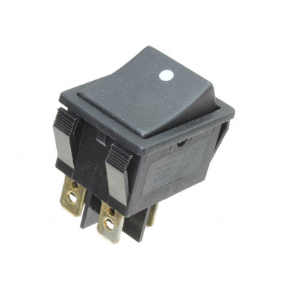 R5ABLKBLKAF0 by E-Switch - ROCKER SWITCH DPST 20A 125V