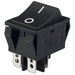 R5ABLKBLKFF0 by E-Switch - ROCKER SWITCH DPST 20A 125V