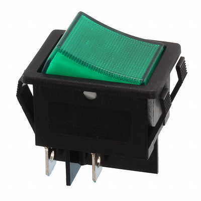 R5BBLKGRNEF3 by E-Switch - ROCKER SWITCH DPST 20A 125V