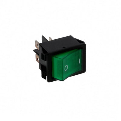 R5BBLKGRNGF2 by E-Switch - ROCKER SWITCH DPST 20A 125V