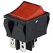 R5BBLKREDEF2 by E-Switch - ROCKER SWITCH DPST 20A 125V