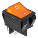 R5BBLKYELGF2 by E-Switch - ROCKER SWITCH DPST 20A 125V