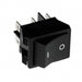 R5CBLKBLKGF0 by E-Switch - ROCKER SWITCH DPDT20A 125V