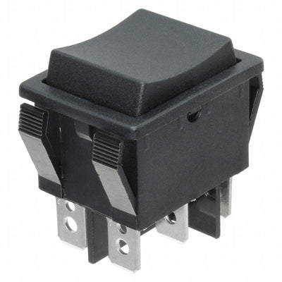 R5GBLKBLKEF0 by E-Switch - ROCKER SWITCH DPDT15A 125V