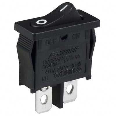 R6ABLKBLKFF by E-Switch - ROCKER SWITCH SPST 10A 125V