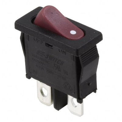 R6ABLKREDAF by E-Switch - ROCKER SWITCH SPST 10A 125V