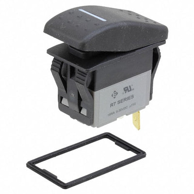 R711FB2-SXXX2BDGNW by E-Switch - ROCKER SWITCH SPST 16A 30V