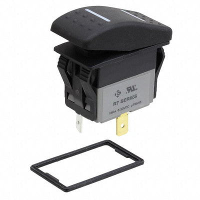 R713FB4-SXXX2B4GRW by E-Switch - ROCKER SWITCH SPDT 16A 30V