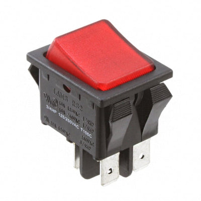 RB242D1000-116 by E-Switch - ROCKER SWITCH DPST 20A 125V