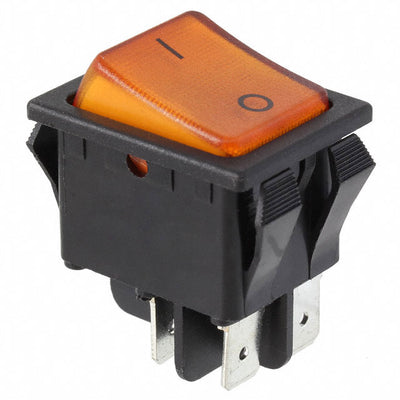 RB242D1011-127 by E-Switch - ROCKER SWITCH DPST 20A 125V