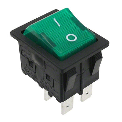RBW2ABLKGILFF1 by E-Switch - ROCKER SWITCH DPST 16A 125V
