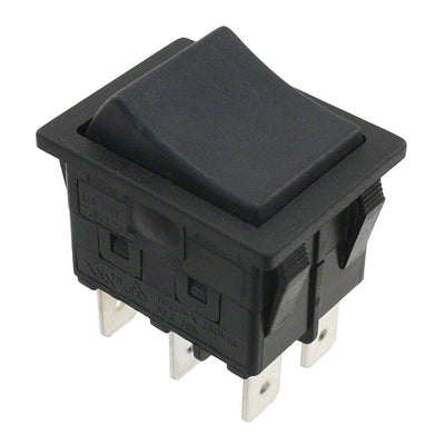 RBW2BBLKBLKEF0 by E-Switch - ROCKER SWITCH DPDT16A 125V