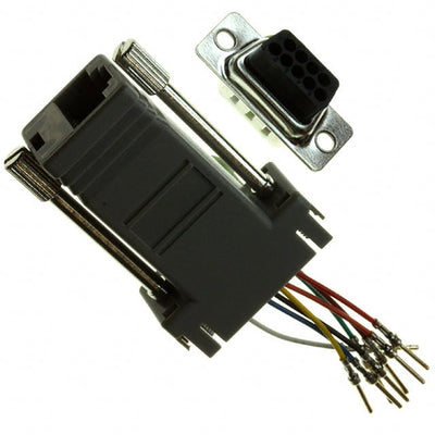 RJADK09P7080831 by NorComp Inc. - ADAPT DB9M TO RJ45 JACK GRAY