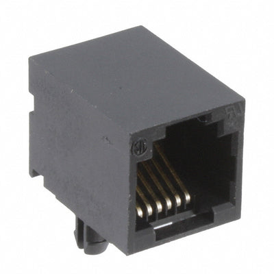 RJE0166001 by Amphenol ICC (Commercial Products) - CONNECTOR MOD JACK 6P6C R/A UNSHLD