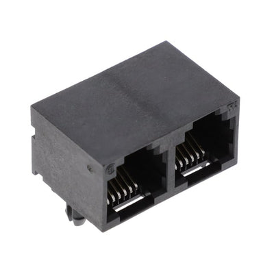 RJE0166002 by Amphenol ICC (Commercial Products) - CONNECTOR MOD JACK 6P6C R/A UNSHLD