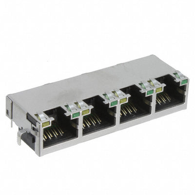 RJE72-488-1411 by Amphenol ICC (Commercial Products) - CONNECTOR MOD JACK 8P8C R/A SHIELDED