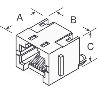 RJE061881220 by Amphenol ICC (Commercial Products) - CONNECTOR MOD JACK 8P8C VERT SHIELDED