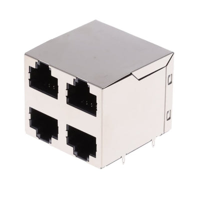 RJSGE4886401 by Amphenol ICC (Commercial Products) - 8P8C, CAT5E, PRESSFIT, 2X2 STACK