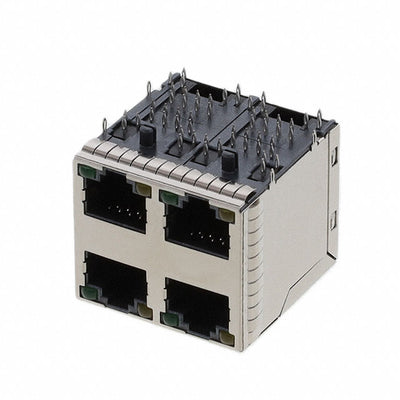 RJSGE4887411 by Amphenol ICC (Commercial Products) - 8P8C, CAT5E, PRESSFIT, 2X2 STACK