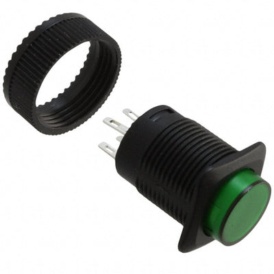RP3508BBLKGRNGRNNS by E-Switch - PUSH SWITCH BUTTON SPST 3A 125V
