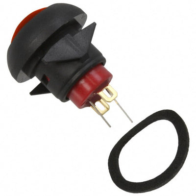 RP8100B1M1CEBLKBLKRED by E-Switch - SWITCH PB SPST-NO 0.125A 125V
