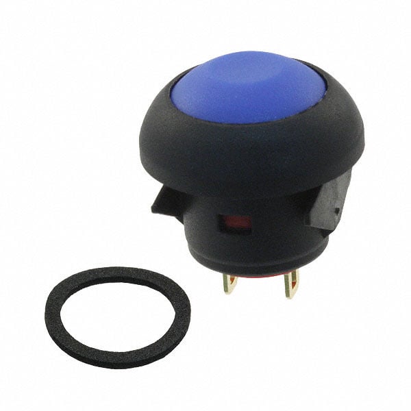 RP8100B1M1CEBLKBLUNIL by E-Switch - SWITCH PB SPST-NO 0.125A 125V
